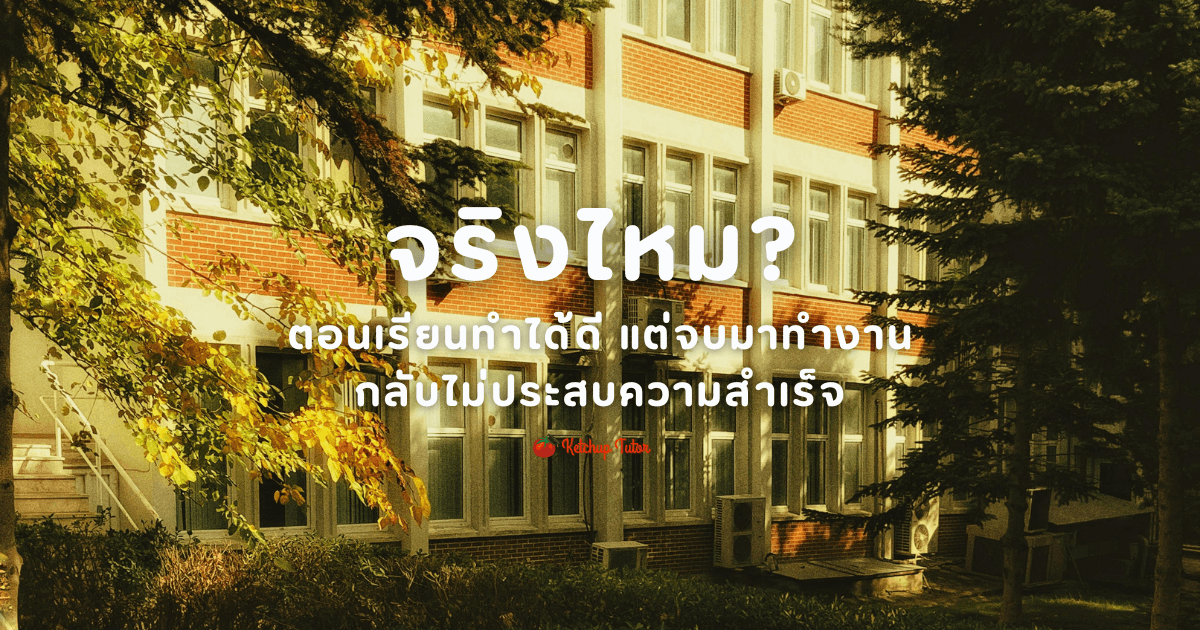 จริงไหม? ตอนเรียนทำได้ดี แต่จบมาทำงานกลับไม่ประสบความสำเร็จ - ketchuptutor.co